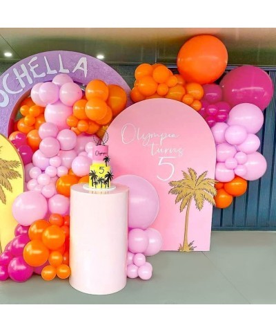 Pink Orange Balloon Garland Hot Pink Orange Gold Metallic Pastel Pink Balloon Arch Kit Latex Party Balloons For Baby Shower B...