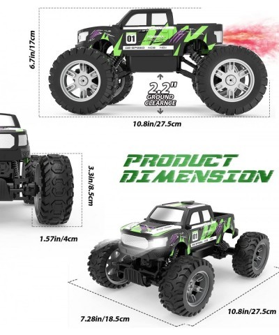 DE44 Remote Control Monster Truck with Fog Mist Dual Motors Off Road RC Car 4WD Rock Crawler with LED Lights Spray Water Mist...