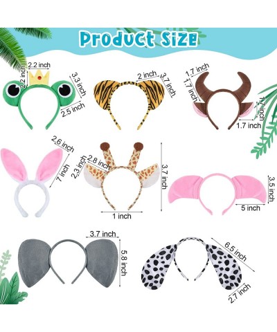 28 Pieces Jungle Animal Headbands Animal Ears Headband for Adult Jungle Theme Kids Headbands Animal Horn Hair Hoop for Birthd...