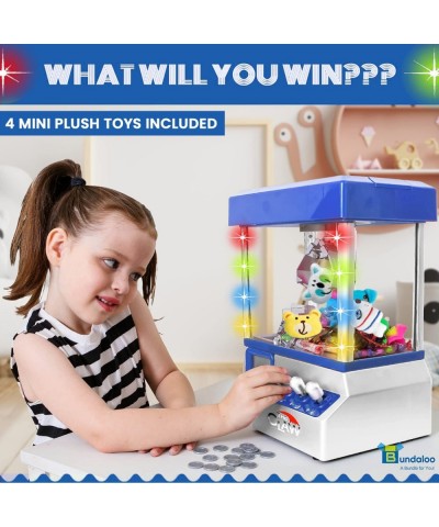 Claw Machine Arcade Game - Electronic Mini Candy and Toy Grabber Dispenser for Kids - with Lights Sound & 4 Mini Plush Animal...