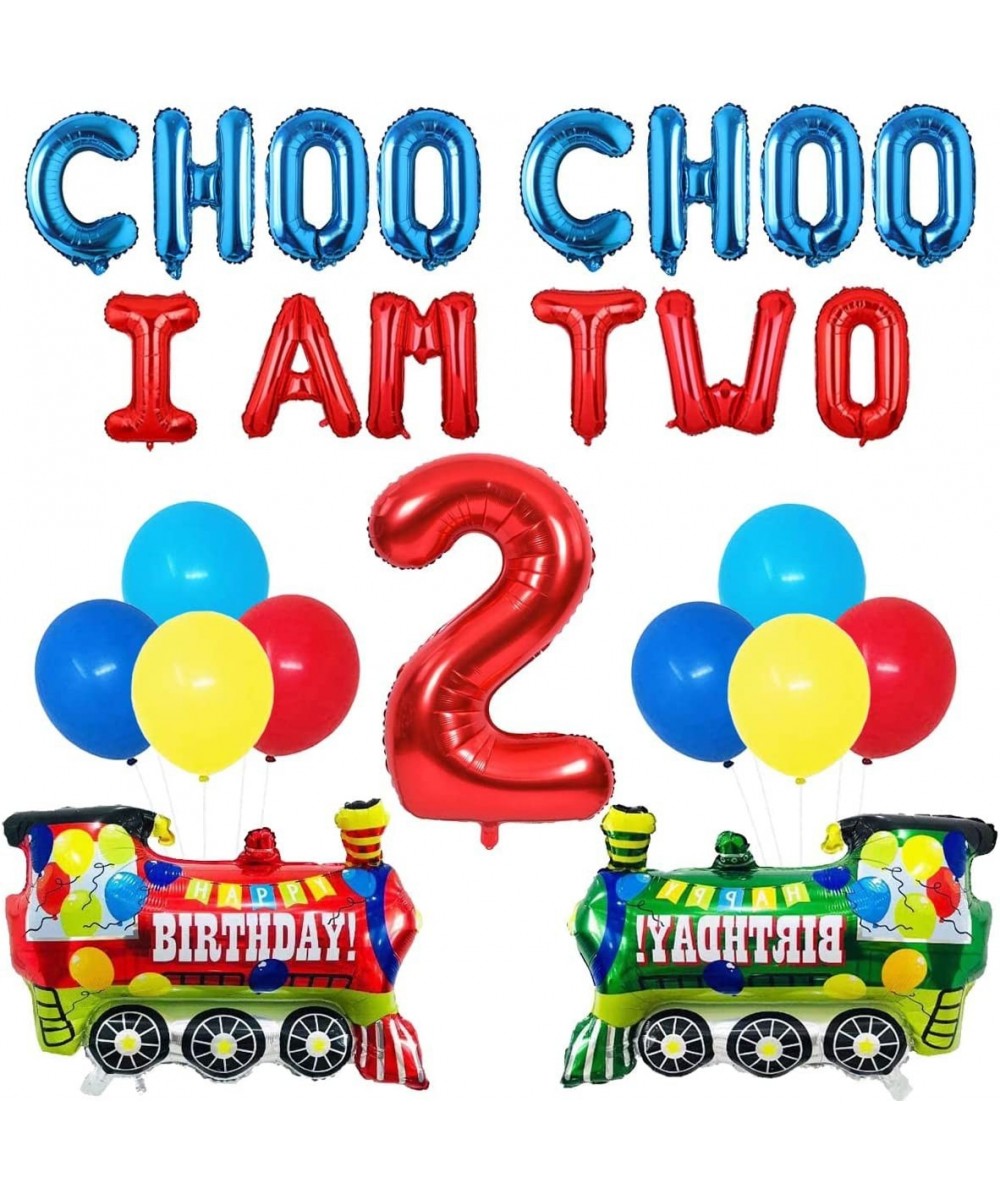 Choo Choo Im Two Balloons Banner Train 2nd Birthday Party Decorations for Boys 2nd Birthday Two Train Baby Shower Chugga Chug...