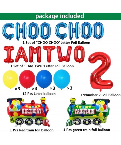 Choo Choo Im Two Balloons Banner Train 2nd Birthday Party Decorations for Boys 2nd Birthday Two Train Baby Shower Chugga Chug...