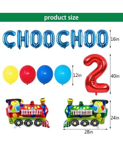 Choo Choo Im Two Balloons Banner Train 2nd Birthday Party Decorations for Boys 2nd Birthday Two Train Baby Shower Chugga Chug...