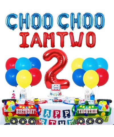 Choo Choo Im Two Balloons Banner Train 2nd Birthday Party Decorations for Boys 2nd Birthday Two Train Baby Shower Chugga Chug...