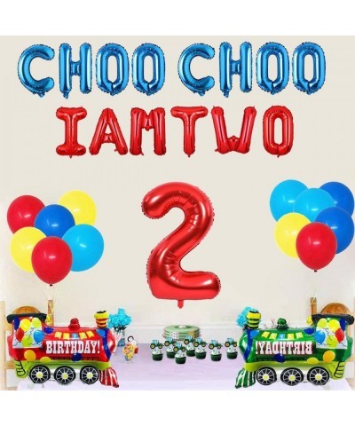 Choo Choo Im Two Balloons Banner Train 2nd Birthday Party Decorations for Boys 2nd Birthday Two Train Baby Shower Chugga Chug...