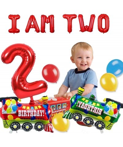 Choo Choo Im Two Balloons Banner Train 2nd Birthday Party Decorations for Boys 2nd Birthday Two Train Baby Shower Chugga Chug...