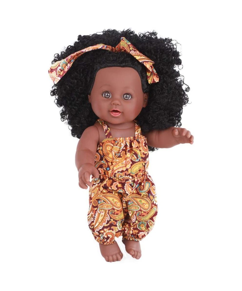 Anytec 12 inch Reborn Newborn Baby Dolls Look Real Soft Silicone Lifelike Black Pearl African American Full Body Reborn Doll ...