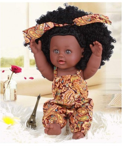 Anytec 12 inch Reborn Newborn Baby Dolls Look Real Soft Silicone Lifelike Black Pearl African American Full Body Reborn Doll ...