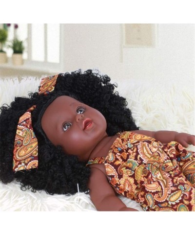 Anytec 12 inch Reborn Newborn Baby Dolls Look Real Soft Silicone Lifelike Black Pearl African American Full Body Reborn Doll ...