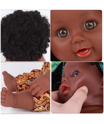 Anytec 12 inch Reborn Newborn Baby Dolls Look Real Soft Silicone Lifelike Black Pearl African American Full Body Reborn Doll ...