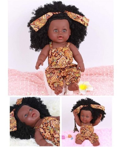 Anytec 12 inch Reborn Newborn Baby Dolls Look Real Soft Silicone Lifelike Black Pearl African American Full Body Reborn Doll ...