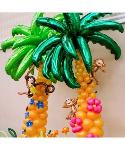 12pcs Palm Tree Leaves Balloons Helium Foil Green Coconut Tree Leaves Balloons for Birthday Wedding Baby Shower Hawaii Luau T...