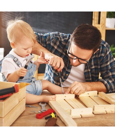 Kids Workbench and Tool Set- Solid Wood Tabletop Workshop Pretend Play Toy Building Set Includes Hammer Ruler Screwdriver Wre...