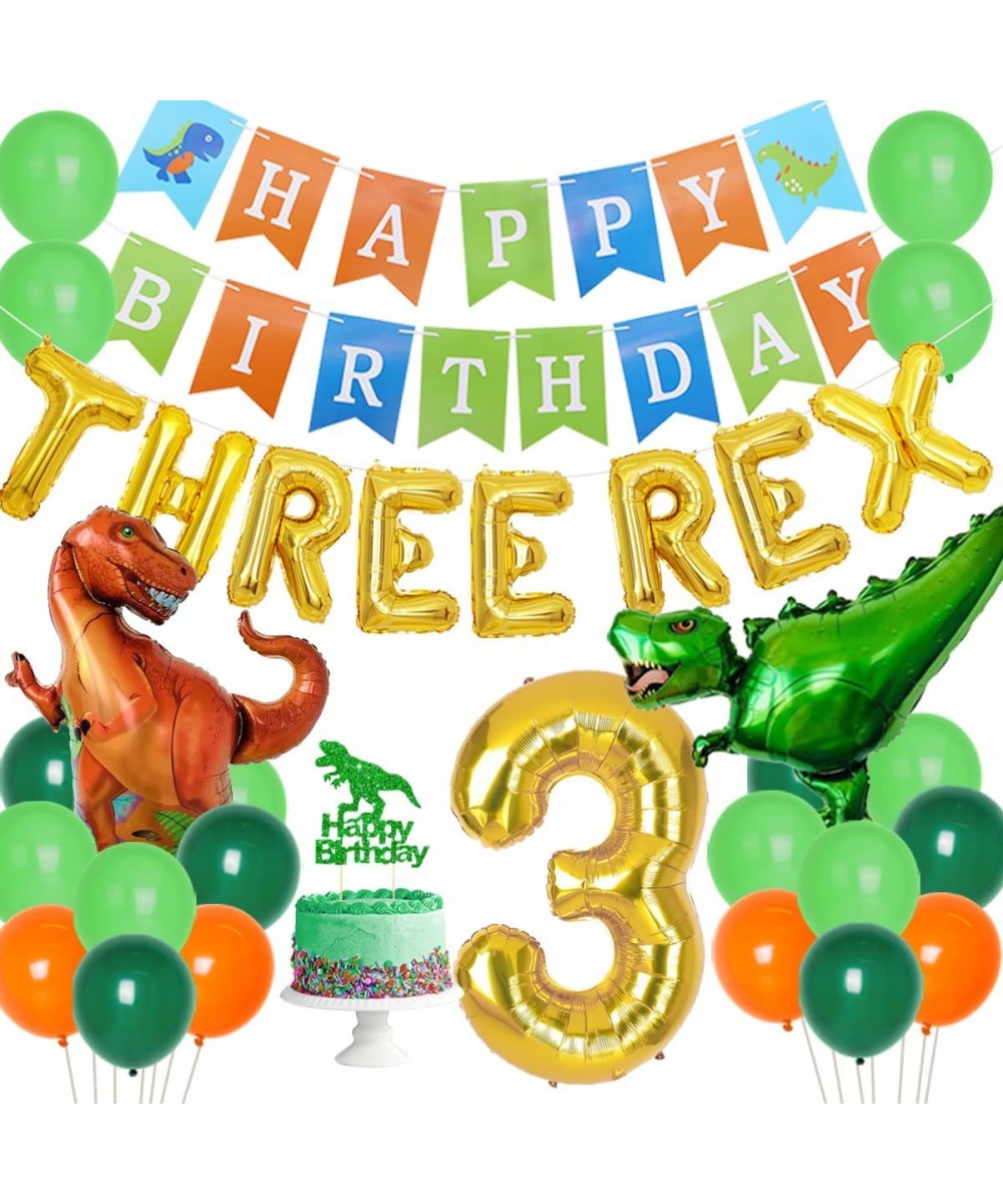 Dinosaur Birthday Decorations for Boy Three Rex Birthday Decorations Dinosaur Party Supplies 3 Year Old - Three Rex Balloons ...