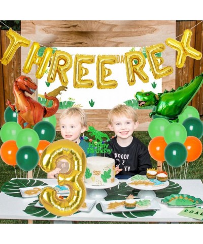 Dinosaur Birthday Decorations for Boy Three Rex Birthday Decorations Dinosaur Party Supplies 3 Year Old - Three Rex Balloons ...