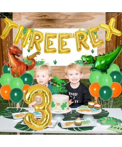 Dinosaur Birthday Decorations for Boy Three Rex Birthday Decorations Dinosaur Party Supplies 3 Year Old - Three Rex Balloons ...