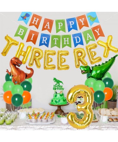 Dinosaur Birthday Decorations for Boy Three Rex Birthday Decorations Dinosaur Party Supplies 3 Year Old - Three Rex Balloons ...