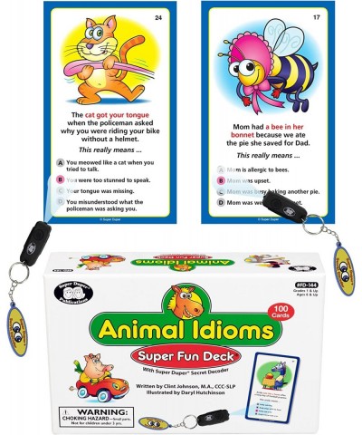 | Animal Idioms Fun Deck with Secret Decoder | Figurative Language Skills Flash Cards | Educational Learning Materials for Ch...