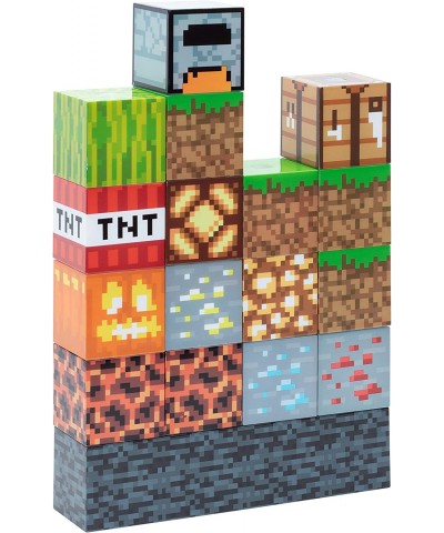 Minecraft Block Building Lamp - 16 Rearrangeable Light Blocks - Mood Lighting for Kids Room $67.28 Toy Stacking Block Sets