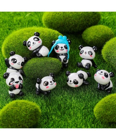 16 Pieces Cute Panda Figures Cute Panda Toys Figurines Playset Mini Panda Miniature Doll Garden Figurines Mini Cake Toppers P...