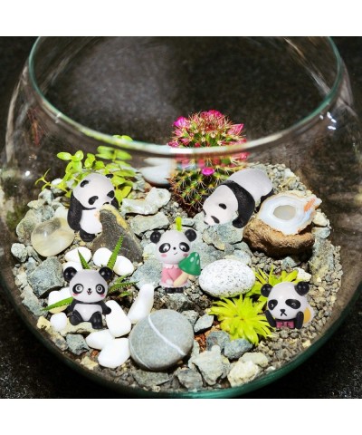 16 Pieces Cute Panda Figures Cute Panda Toys Figurines Playset Mini Panda Miniature Doll Garden Figurines Mini Cake Toppers P...