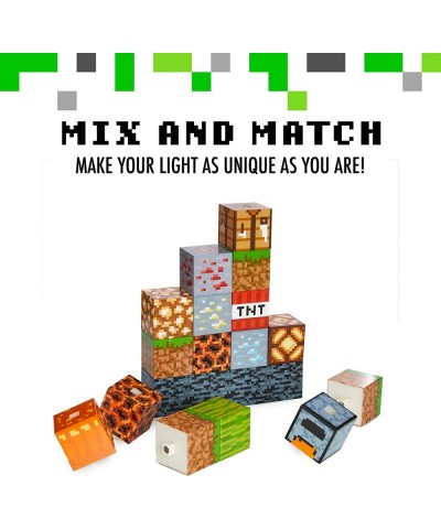 Minecraft Block Building Lamp - 16 Rearrangeable Light Blocks - Mood Lighting for Kids Room $67.28 Toy Stacking Block Sets