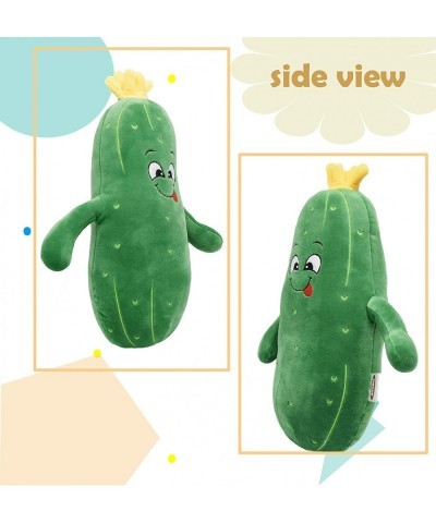 Adorable Pickle Stuffed Animal Cucumber Plush Plant with Smile Face and Yellow Corolla Pretty Cute Plushie Toy Gift for Any P...