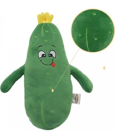 Adorable Pickle Stuffed Animal Cucumber Plush Plant with Smile Face and Yellow Corolla Pretty Cute Plushie Toy Gift for Any P...