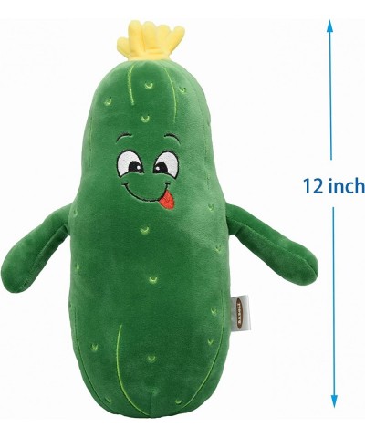 Adorable Pickle Stuffed Animal Cucumber Plush Plant with Smile Face and Yellow Corolla Pretty Cute Plushie Toy Gift for Any P...