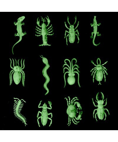 Glow in the Dark Insects - 144 Pieces - Party Favor and Prank Toys - Assorted Reptiles and Bugs Toys – Great for Halloween Bi...