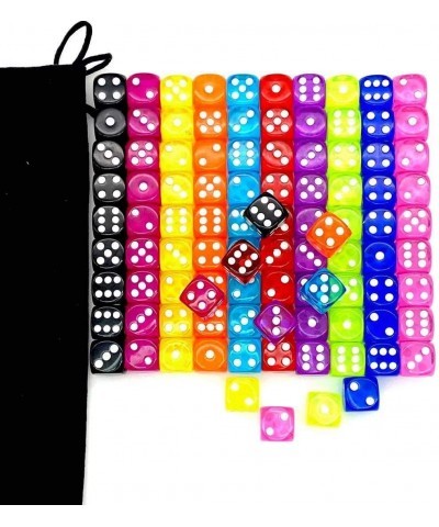 16MM 100 Pack Multicolor Translucent Dice with a Pouch $32.11 Game Accessories