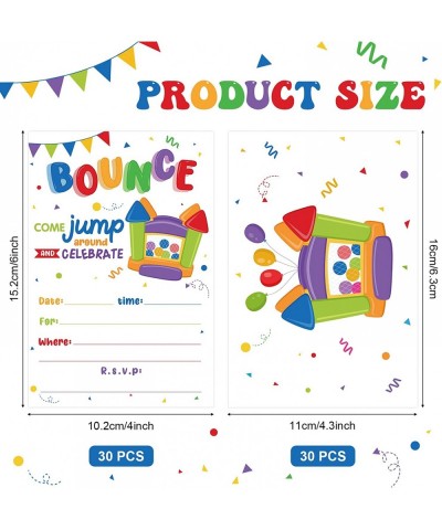 30 Count Bounce House Birthday invitations Jumping Party Invitations Bounce Birthday Party Invite Card with 30 Castle Envelop...