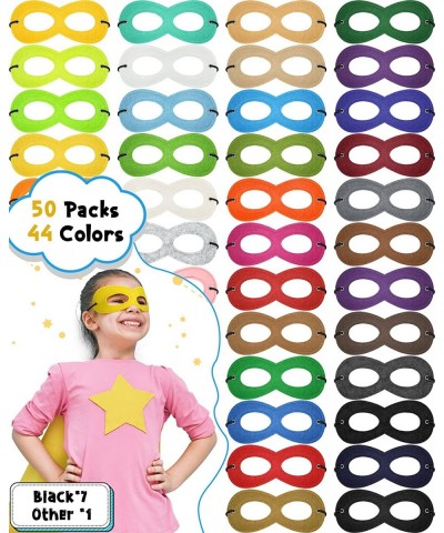 50 Pieces Cosplay Mask Halloween Masks Felt Eye Mask Costume Multicolor Adjustable Party Eye Mask Half Masks w/ Elastic RopeB...