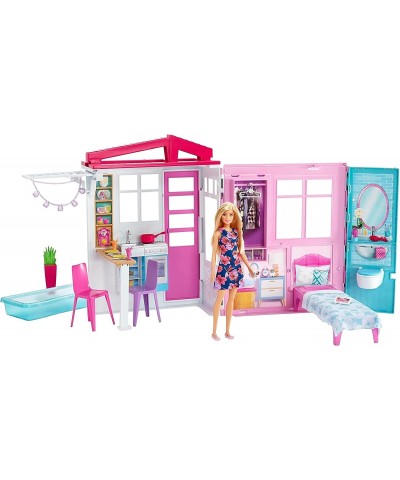 Doll and Dollhouse Portable 1-Story Playset with Pool $74.47 Dolls