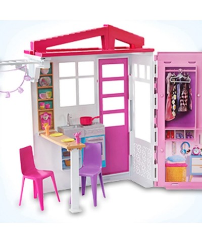 Doll and Dollhouse Portable 1-Story Playset with Pool $74.47 Dolls