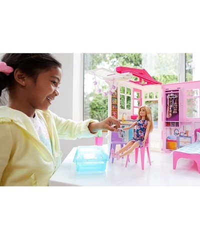 Doll and Dollhouse Portable 1-Story Playset with Pool $74.47 Dolls