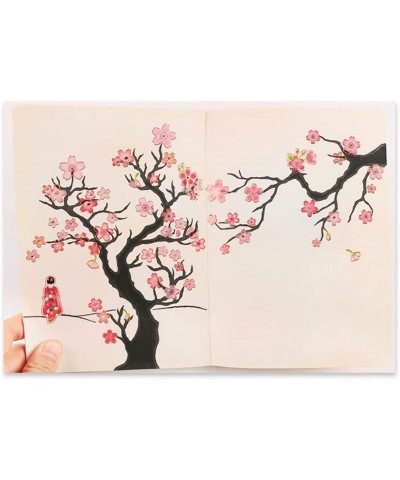 Sakura Stickers 6 Sheets with Cherry Tree Mount Fuji Geisha Kinds of Japanese Cherry Blossoms Stickers Decal Pink - 300 Piece...