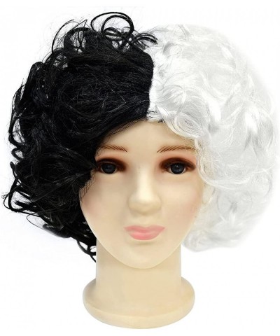 Kids Girls Cruella Deville Costume Halloween Carnival Cosplay Movie Character Gown+Wig+Gloves+The Pole 5PCS Outfit $62.59 Kid...