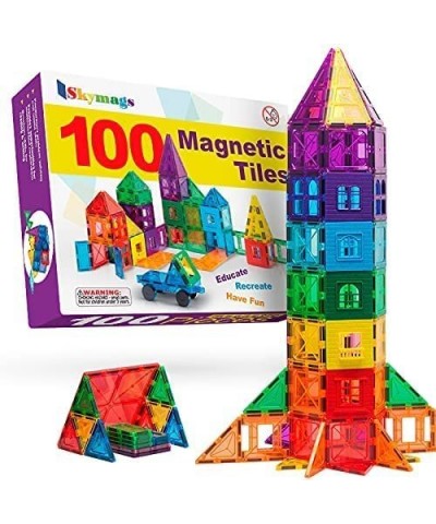 Magnetic Tiles Magnet Tiles for Kids Magnetic Building Blocks 100 Pcs Set Toys for Boys and Girls Ages 3 4 5 6 7 8 Year Old E...