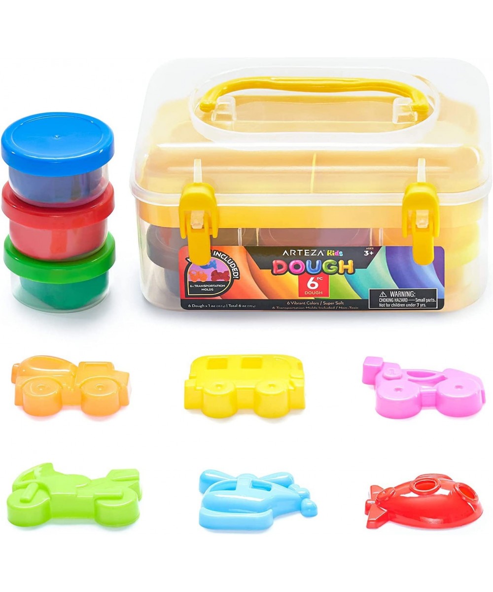 Kids Play Dough 6 Transportation Molds 6 Colors 1-oz Tubs Soft Art Supplies for Kids Crafts Birthday Gifts for Boys and Girls...