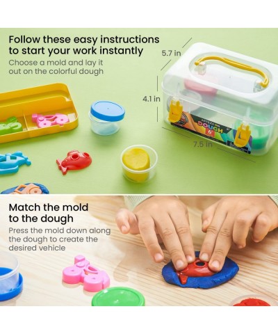 Kids Play Dough 6 Transportation Molds 6 Colors 1-oz Tubs Soft Art Supplies for Kids Crafts Birthday Gifts for Boys and Girls...