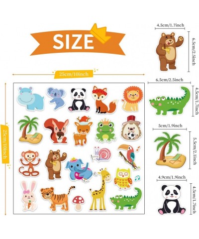 21PCS Jungle Animals Window Clings Stickers for Kids Safari Window Gel Clings Decals Thick Gel Clings Toddlers and Adults Cla...