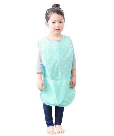 Waterproof Kids Art Smocks 37 Colors (Age 1-8 S-XL Size) Mint Dot (02-M) $19.76 Kids' Drawing & Writing Boards