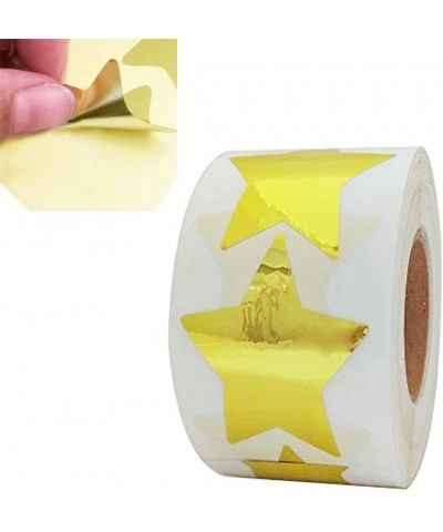 Gold Star Shape Stickers-Easter Decoration Stickers 2" Inch 500 Per Roll Shiny Metallic Gold Foil Stars Stickers Teacher East...