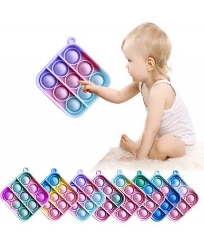 16 Pcs Mini Pop Fidget Toy Pack Simple Bubble Popping Keychain Squeeze Rainbow Stress Relief Sensory Hand Toy Anti-Anxiety Of...