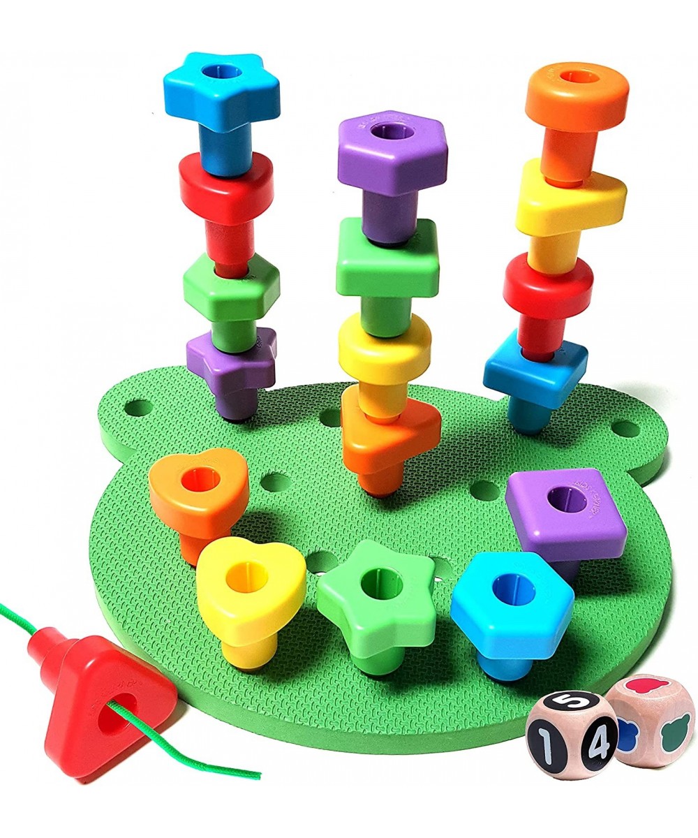 Peg Board Stacking Toddler Toys - Lacing Fine Motor Skills Montessori Toys for 3 4 5 Year Old Girls and Boys | Educational Ma...