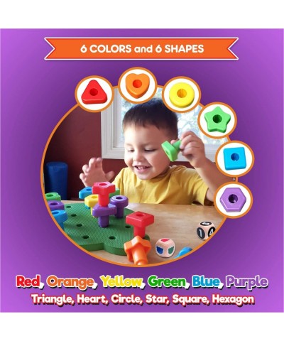 Peg Board Stacking Toddler Toys - Lacing Fine Motor Skills Montessori Toys for 3 4 5 Year Old Girls and Boys | Educational Ma...