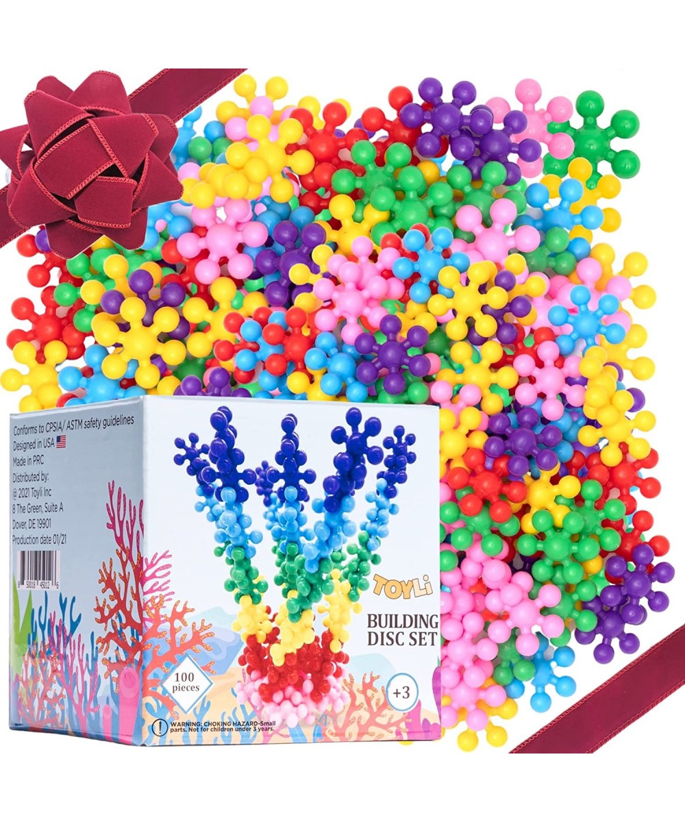 Building Discs 100-Piece Interlocking Toy Age 3 4 5 6 Building Toy for Preschoolers Safe Interlocking Building Blocks for Kid...