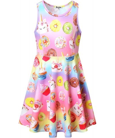 Girls Unicorn Dresses Rainbow Kid Sleeveless Party Floral Print 3-13Years $30.15 Kids' Party Hats