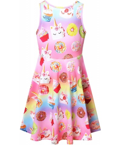 Girls Unicorn Dresses Rainbow Kid Sleeveless Party Floral Print 3-13Years $30.15 Kids' Party Hats